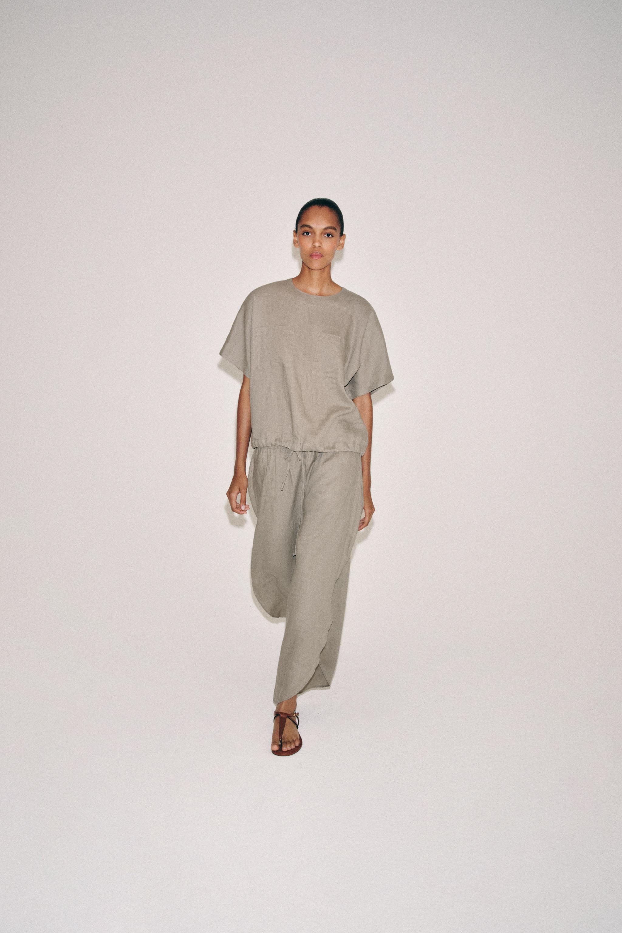 ZW COLLECTION 100% LINEN VENTED PANTS